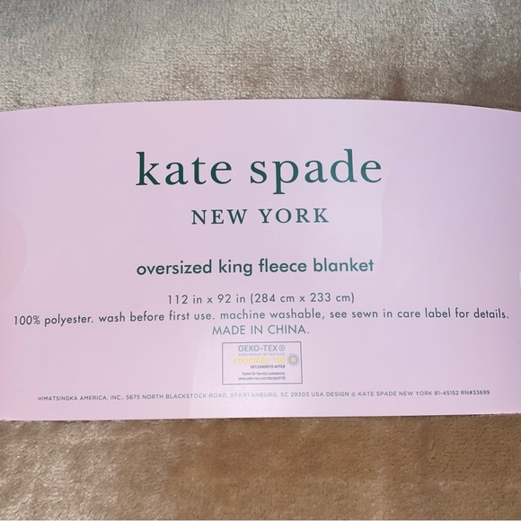 kate spade Bedding Kate Spade Oversized King Blush Dusty Rose Pink Fleece Blanket 12 X 92